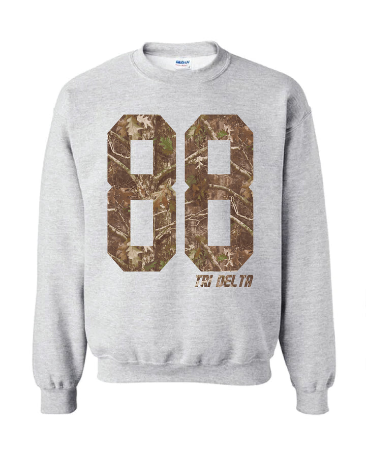 Delta Delta Delta Camo Est Year Crewneck