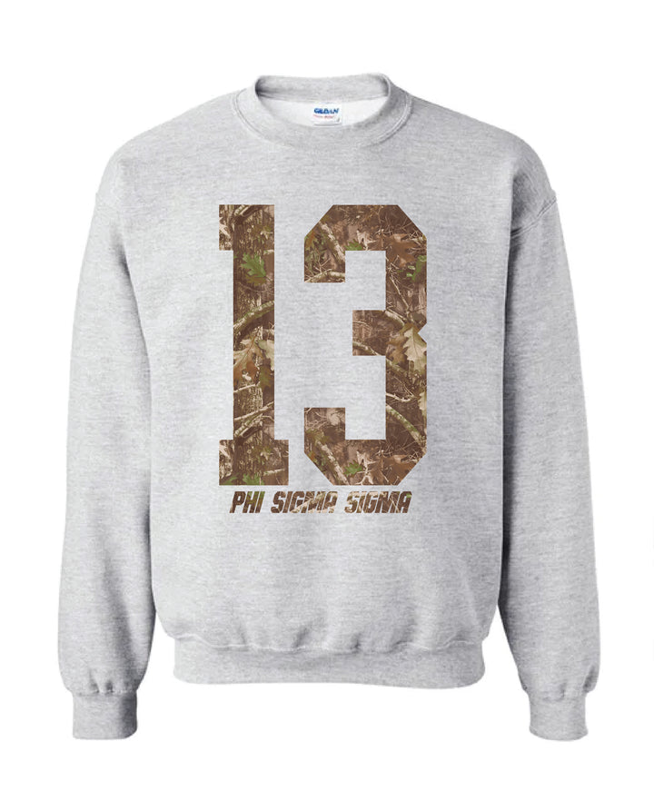 Phi Sigma Sigma Camo Est Year Crewneck