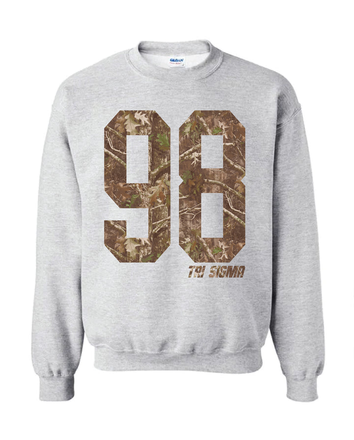 Sigma Sigma Sigma Camo Est Year Crewneck