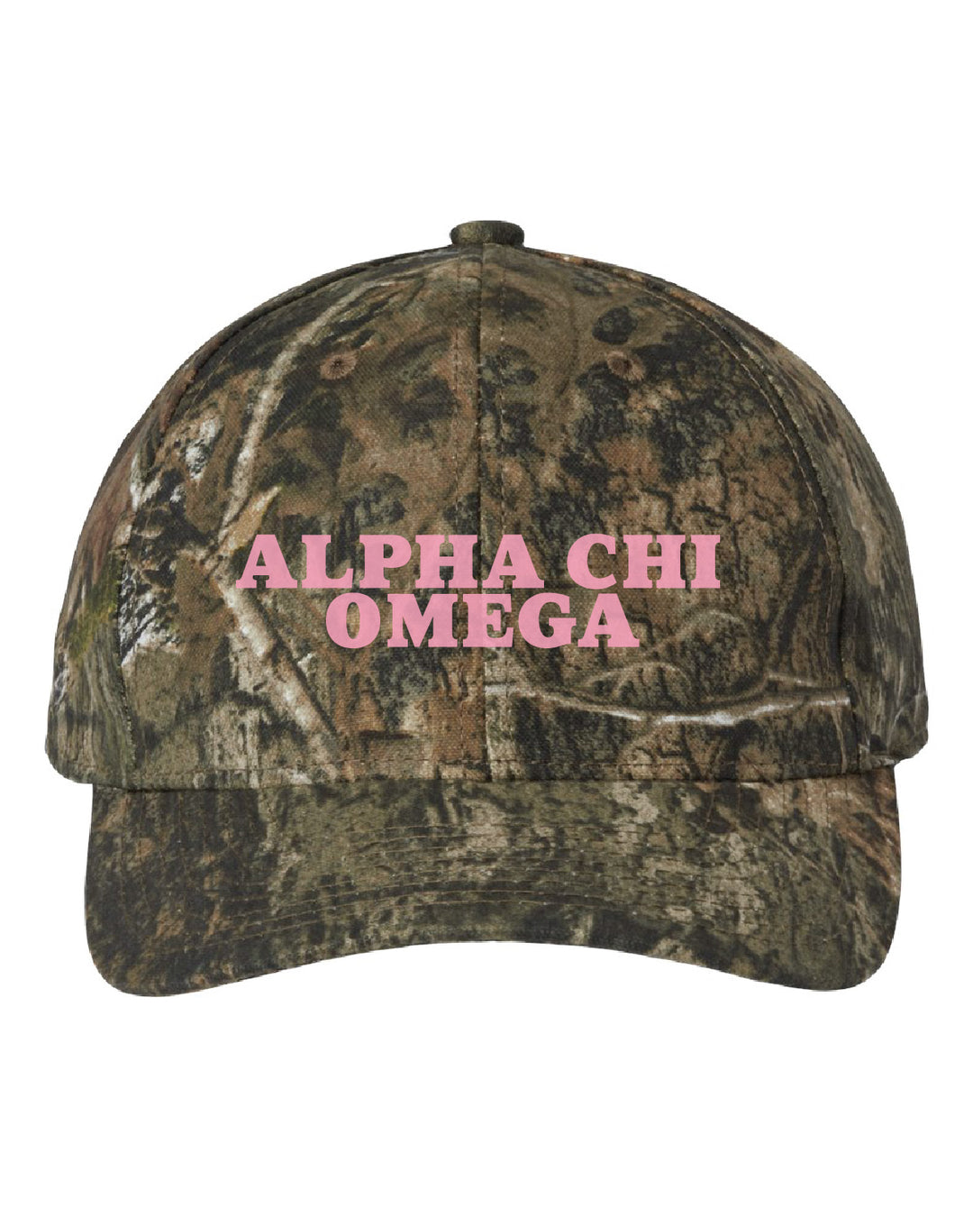 Alpha Chi Omega Embroidered Pink Camo Hat