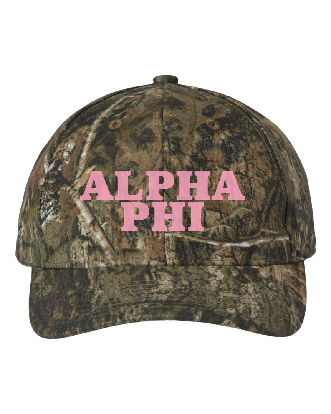 Alpha Phi Embroidered Pink Camo Hat