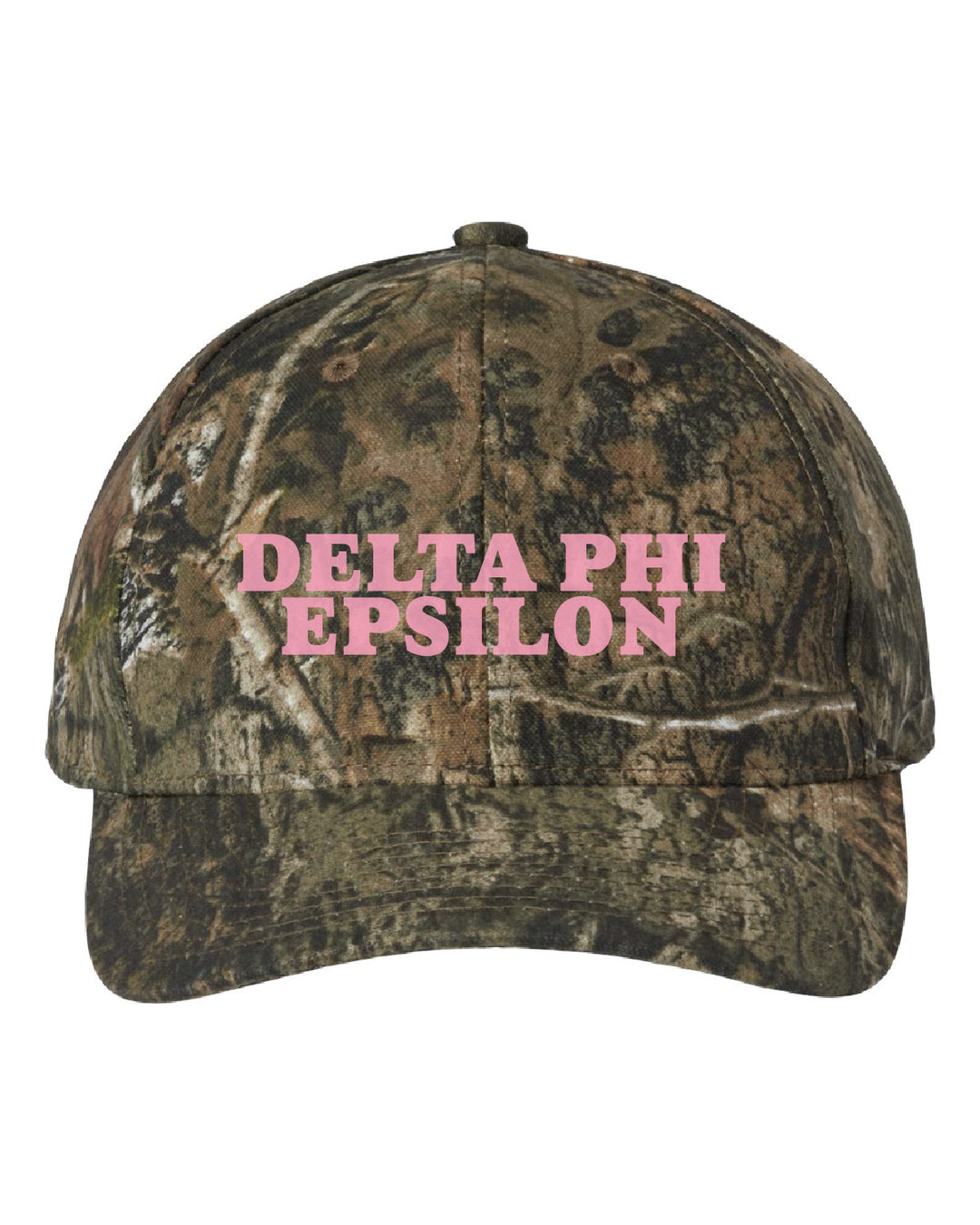 Delta Phi Epsilon Embroidered Pink Camo Hat