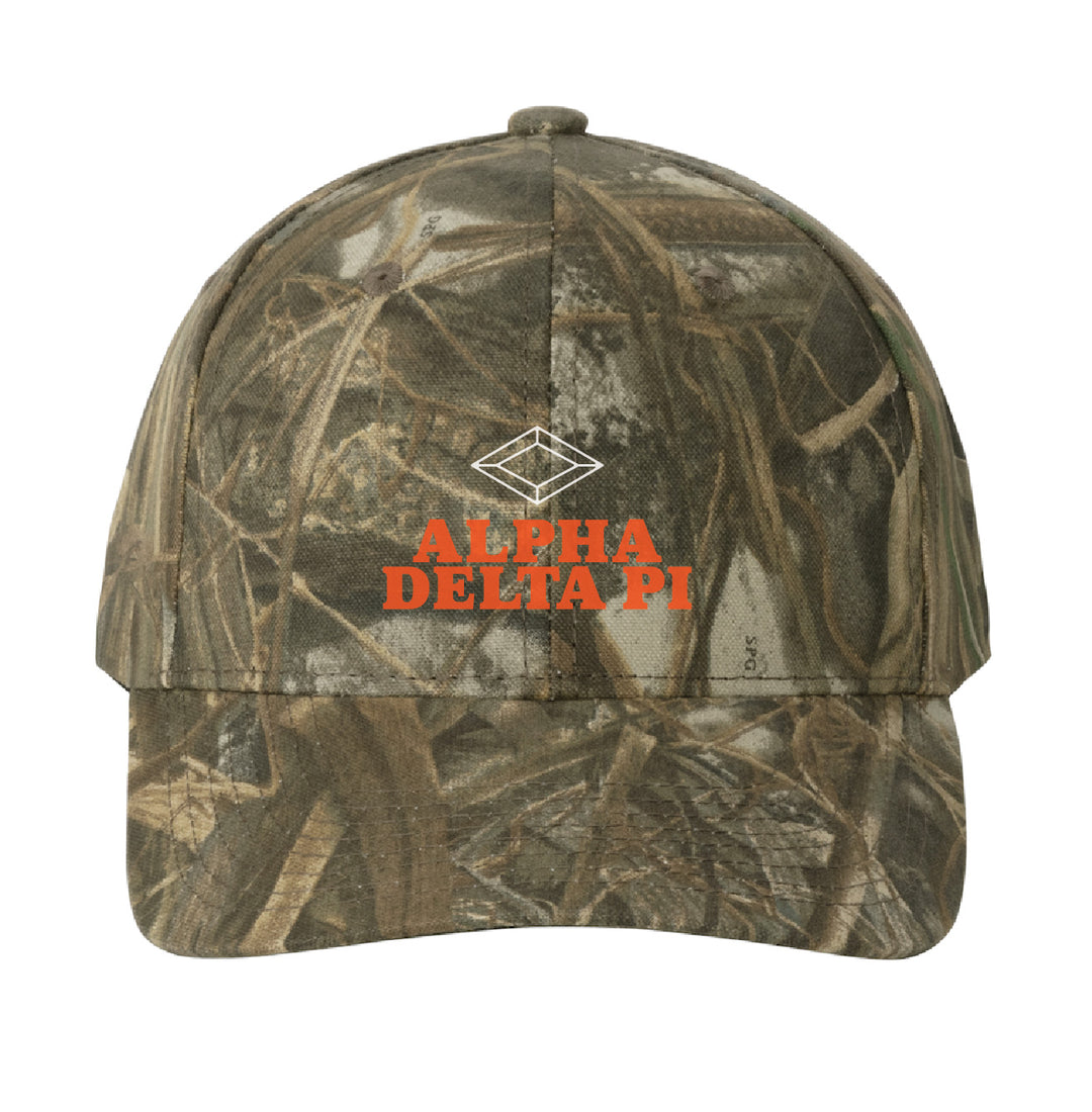 Orange Embroidered Sorority Camo Hat