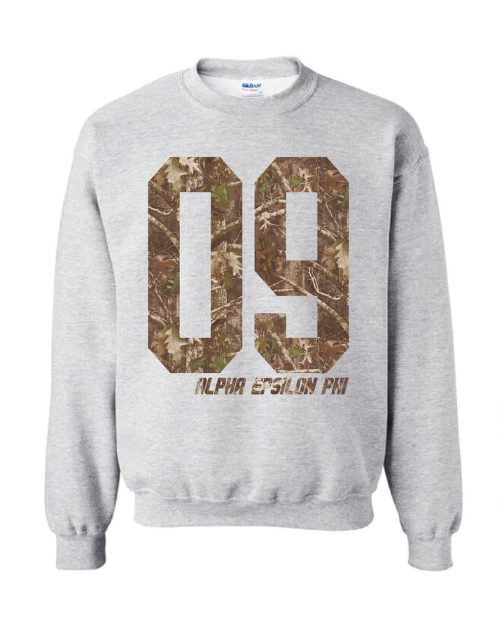 Alpha Epsilon Phi Camo Est Year Crewneck