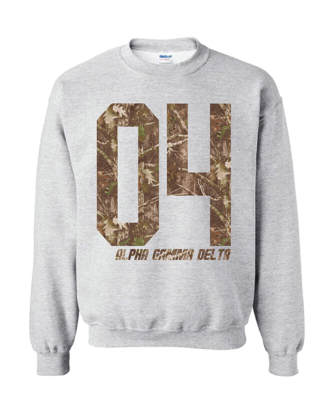 Alpha Gamma Delta Camo Est Year Crewneck