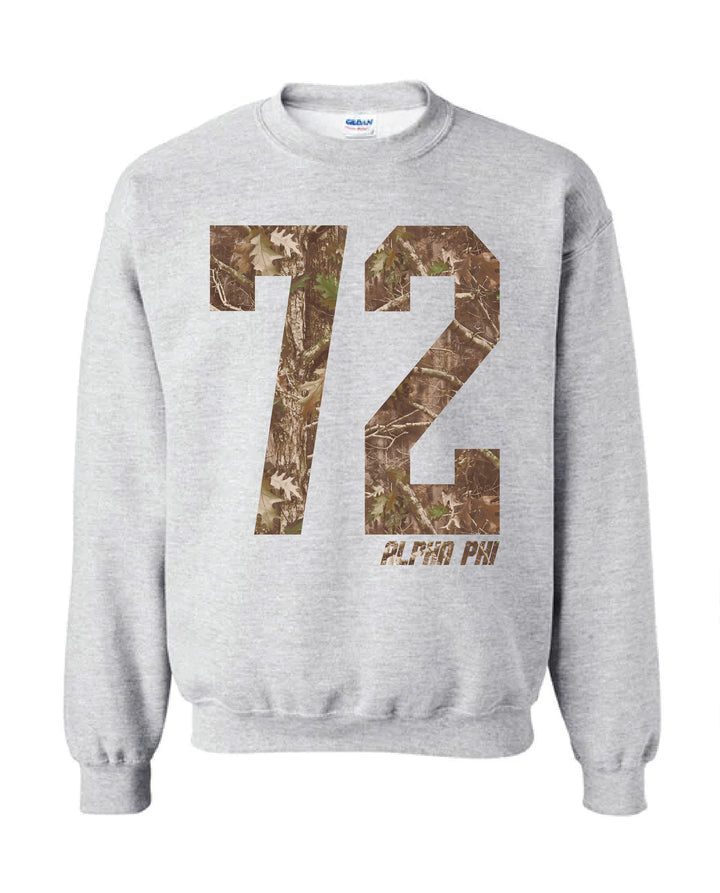 Alpha Phi Camo Est Year Crewneck