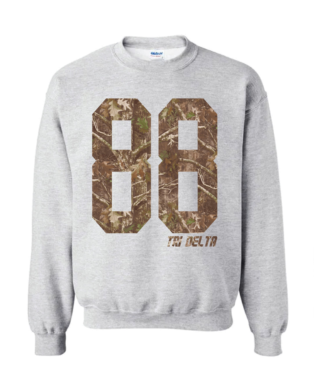 Delta Delta Delta Camo Est Year Crewneck