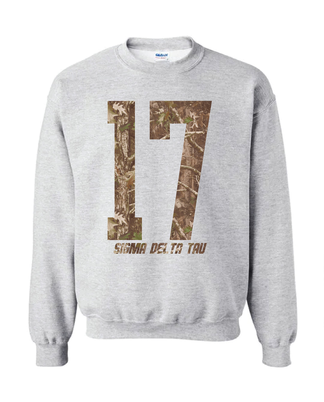 Sigma Delta Tau Camo Est Year Crewneck