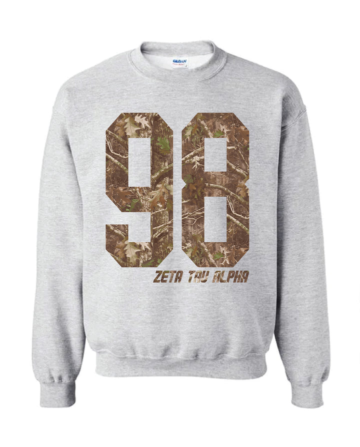 Zeta Tau Alpha Camo Est Year Crewneck