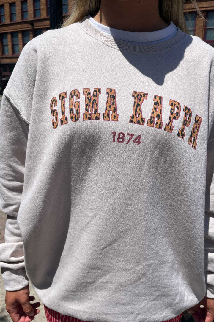 Cheetah Print Sorority Crewneck - 2XL - 3XL