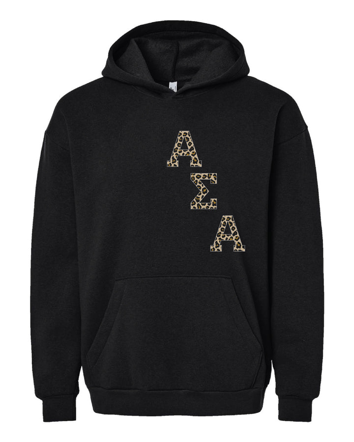 Cheetah Letters Sorority Hoodie - 2XL - 3XL