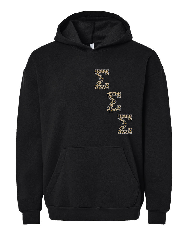 Cheetah Letters Sorority Hoodie - 2XL - 3XL