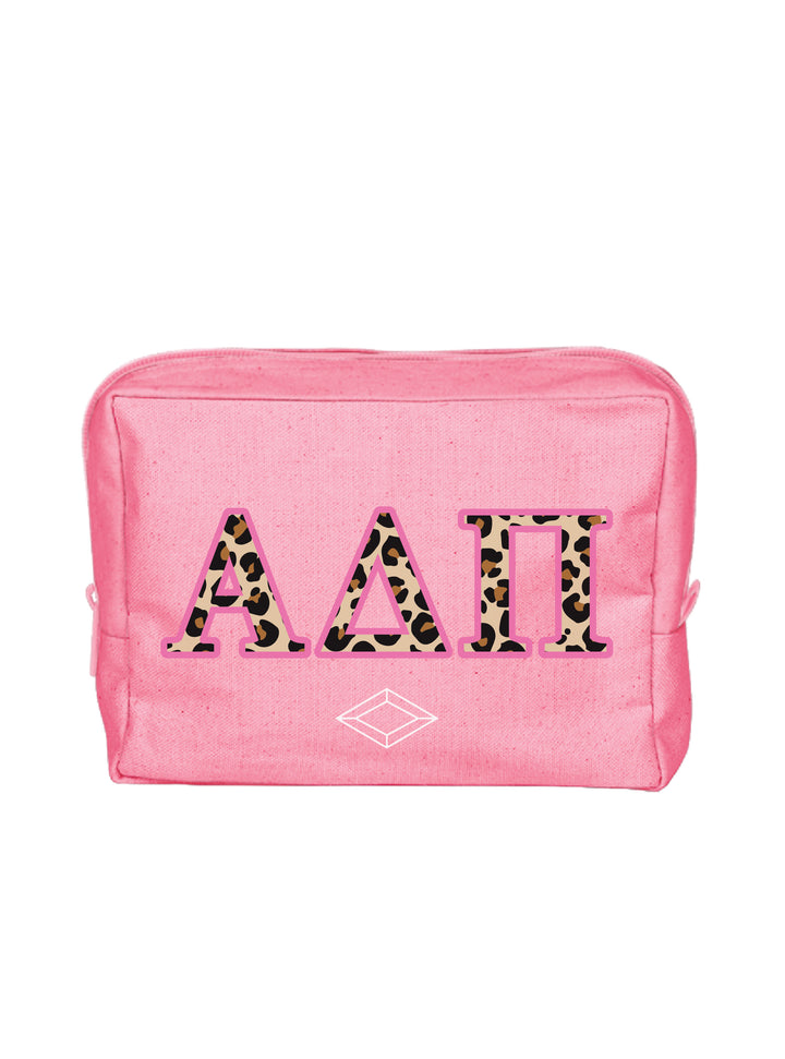 Cheetah Letters Sorority Make-Up Pouch