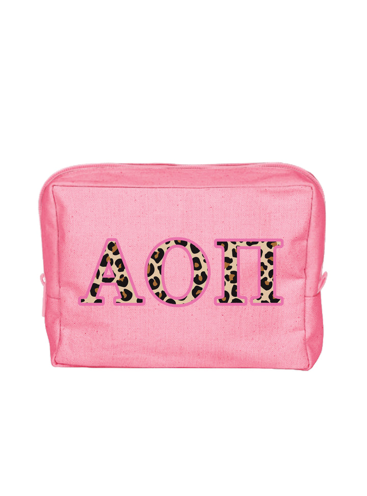 Cheetah Letters Sorority Make-Up Pouch