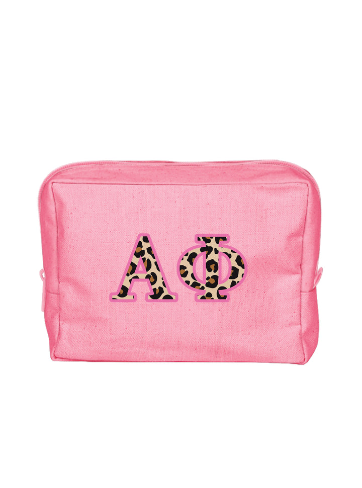 Cheetah Letters Sorority Make-Up Pouch