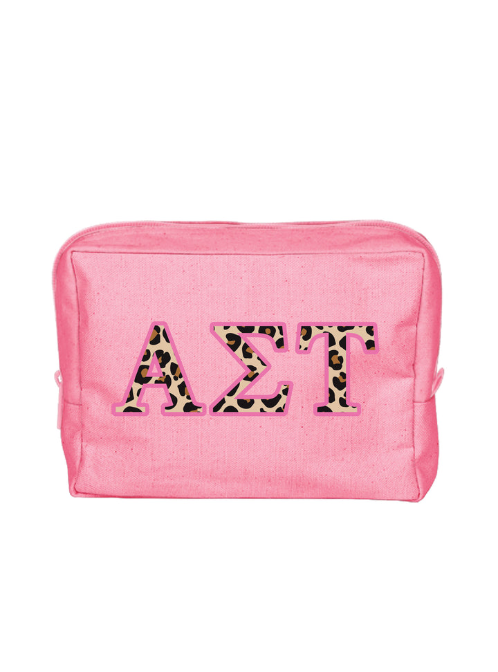 Cheetah Letters Sorority Make-Up Pouch