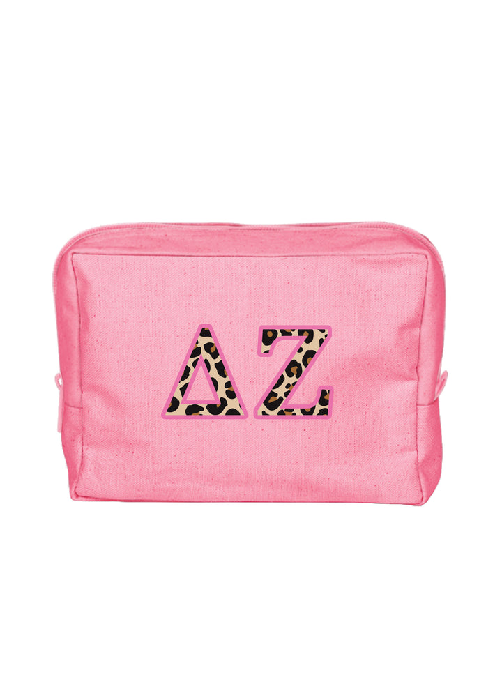 Cheetah Letters Sorority Make-Up Pouch