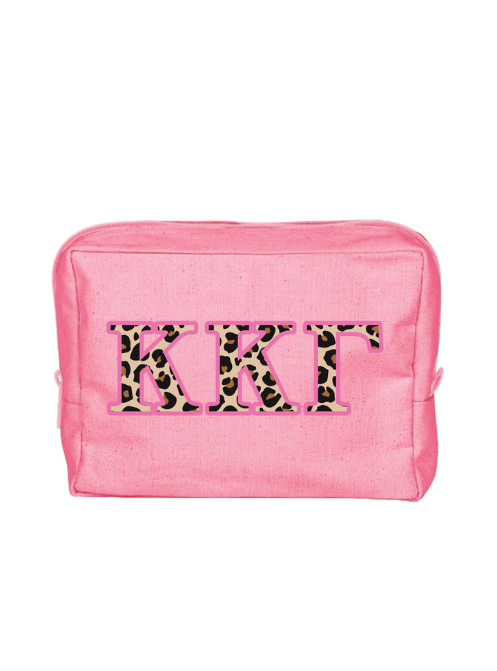 Cheetah Letters Sorority Make-Up Pouch