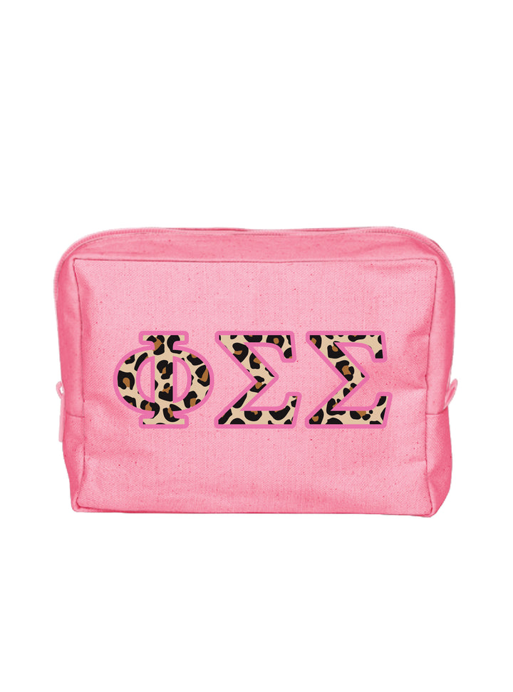 Cheetah Letters Sorority Make-Up Pouch