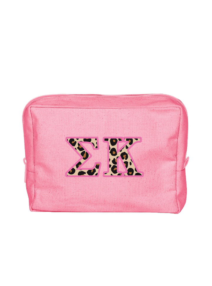 Cheetah Letters Sorority Make-Up Pouch