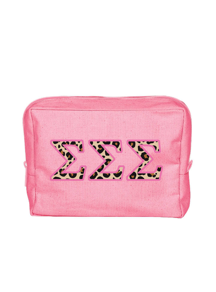 Cheetah Letters Sorority Make-Up Pouch