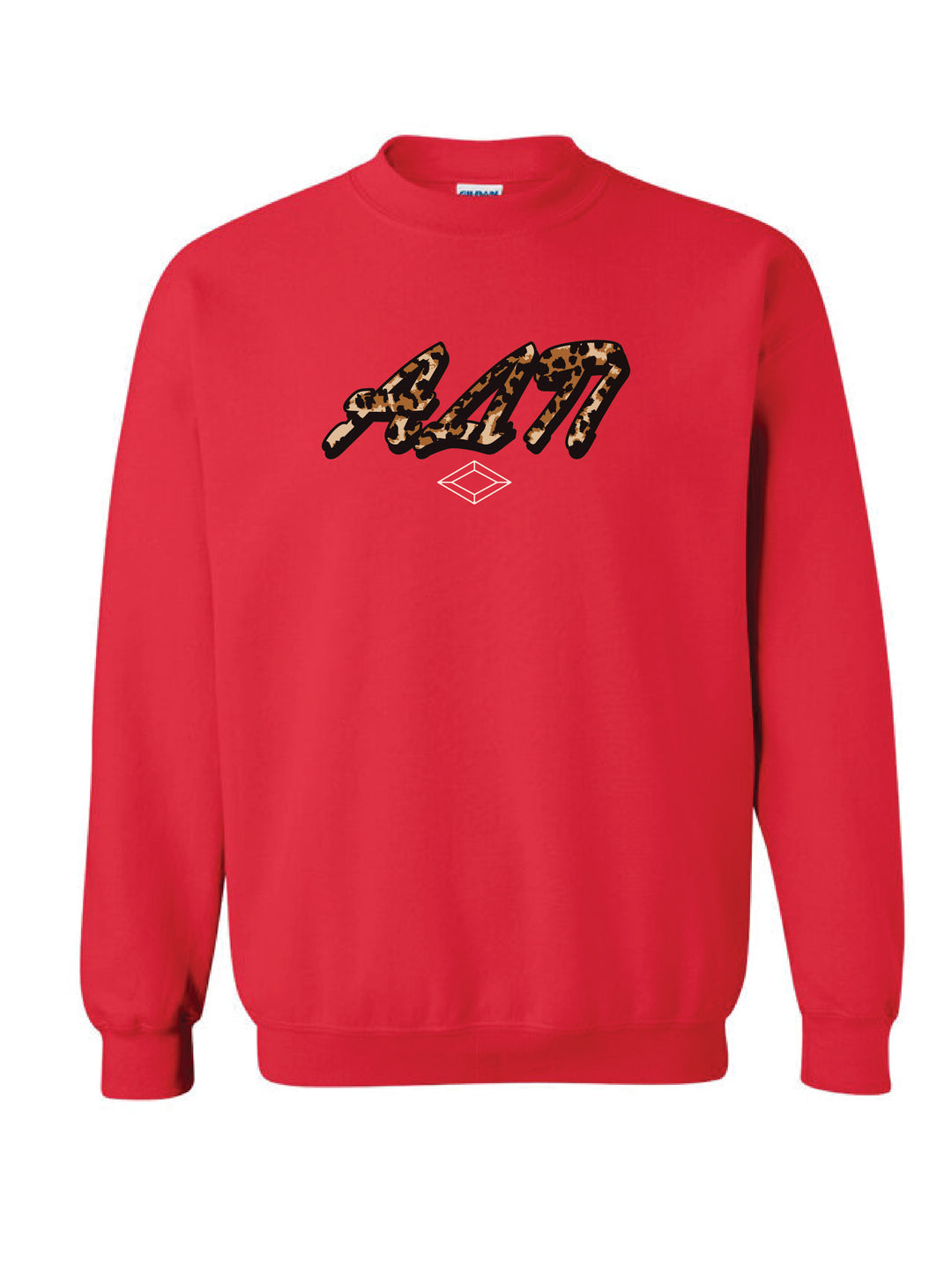 Cheetah Letters Red Sorority Crewneck