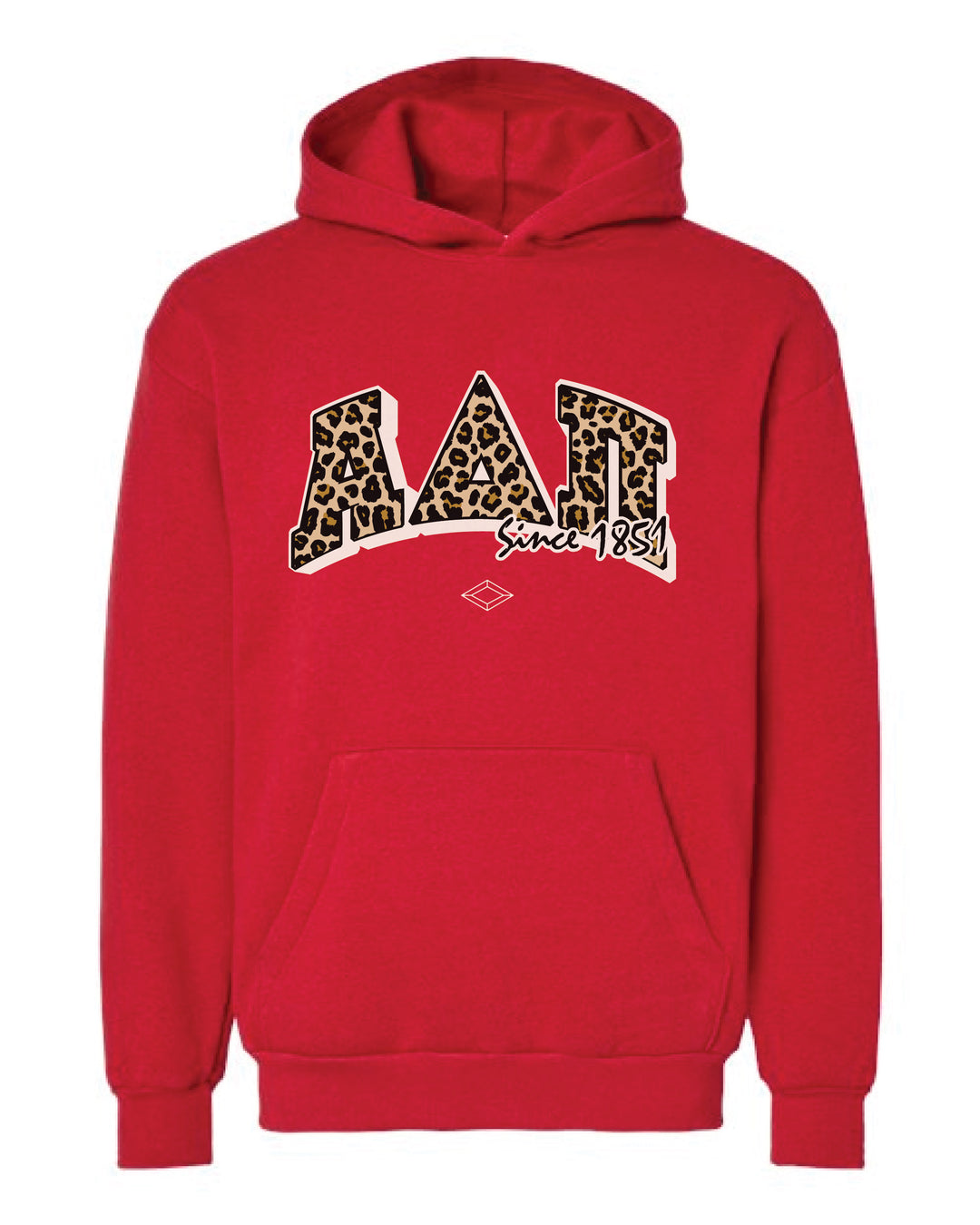 Cheetah Letters Red Sorority Hoodie