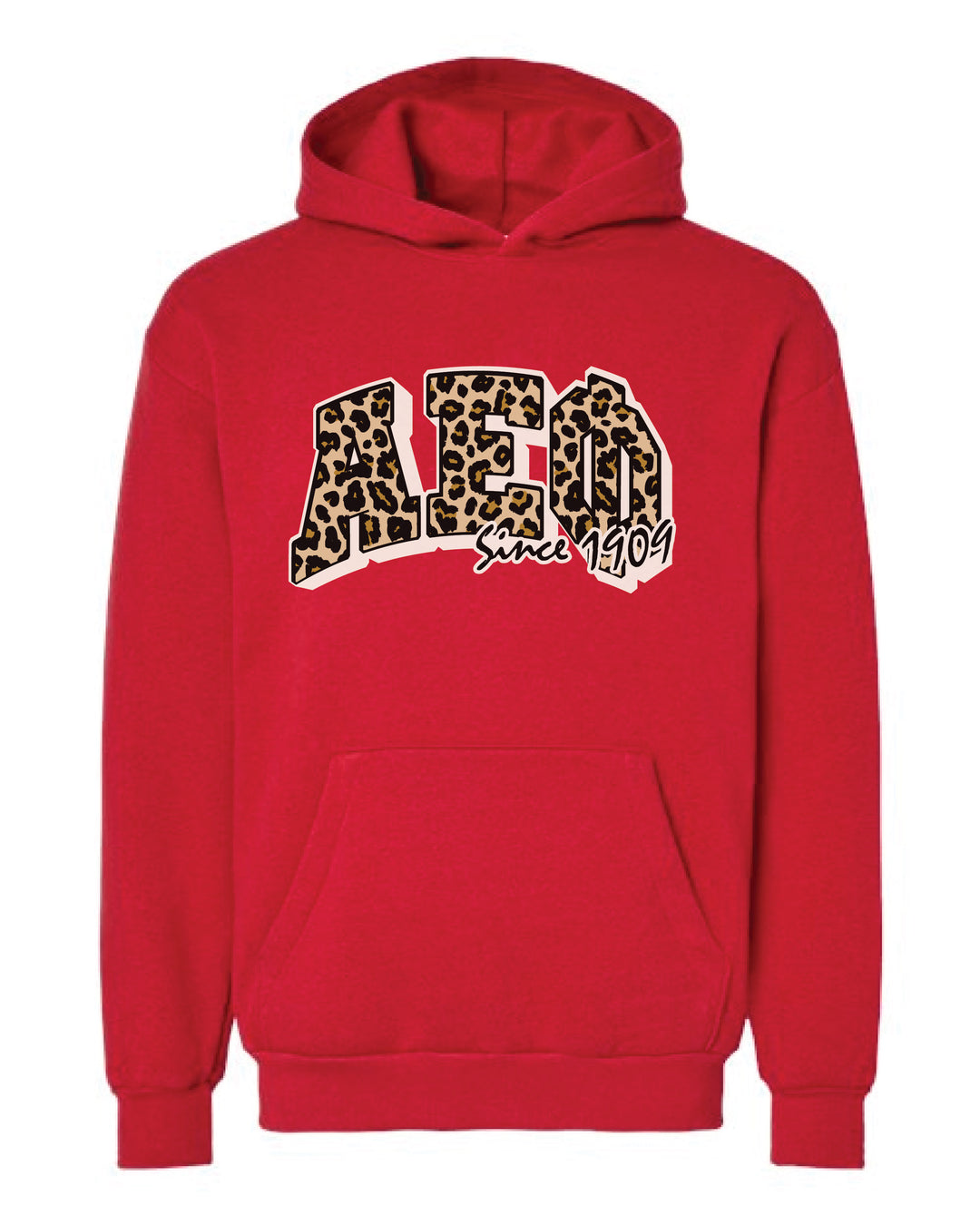 Cheetah Letters Red Sorority Hoodie - 2XL - 3XL