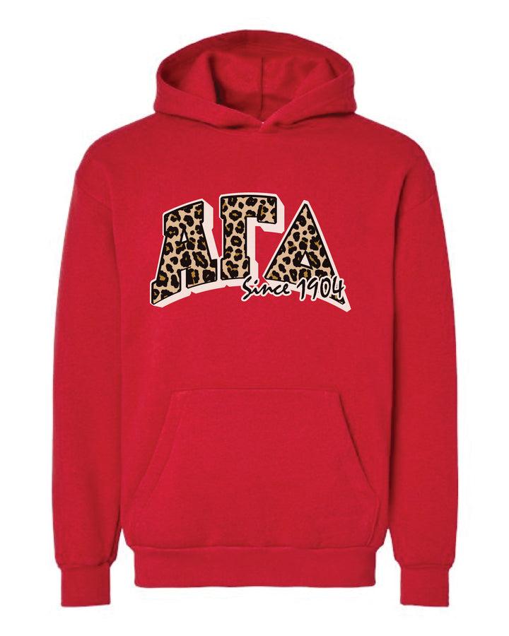 Cheetah Letters Red Sorority Hoodie