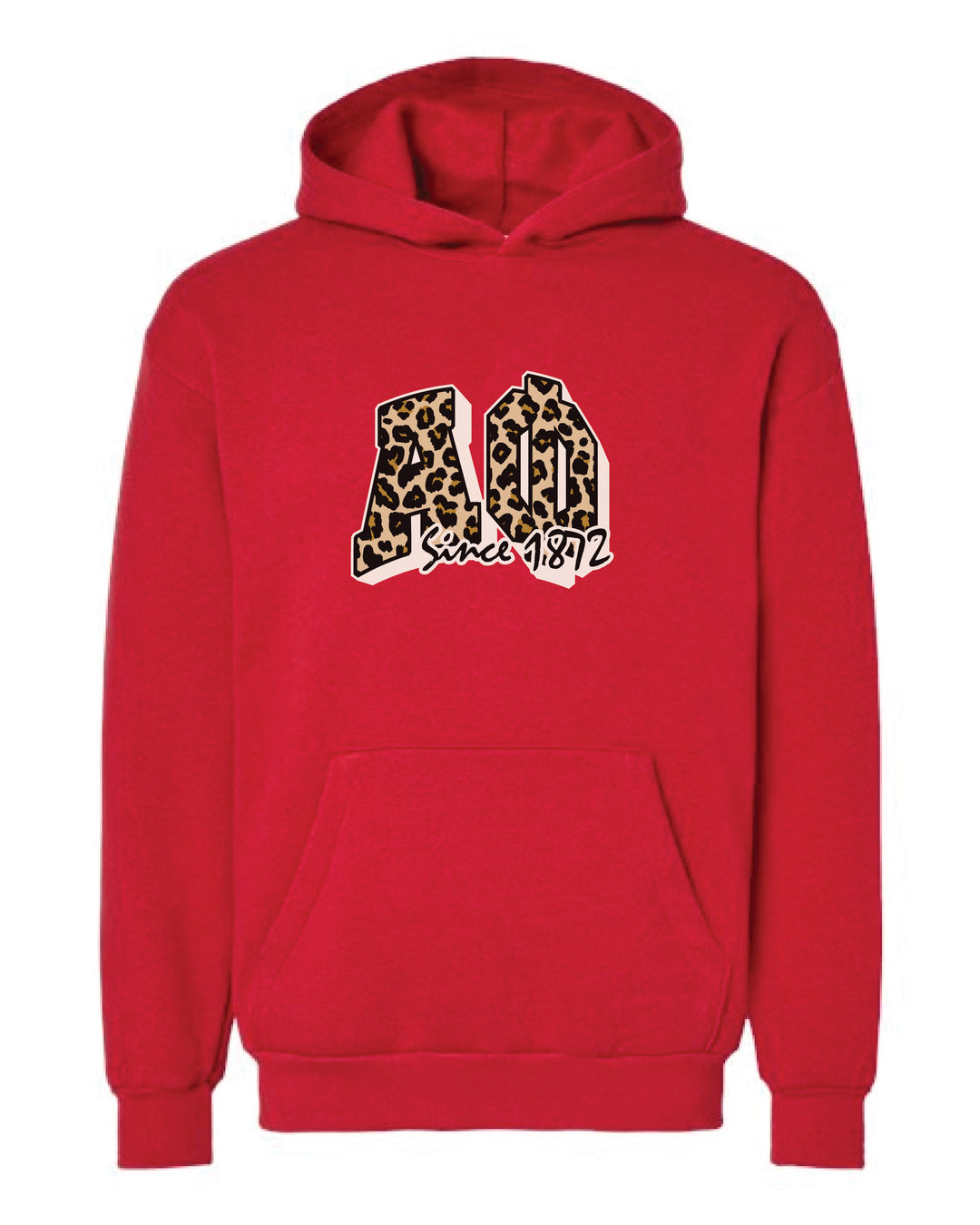 Cheetah Letters Red Sorority Hoodie