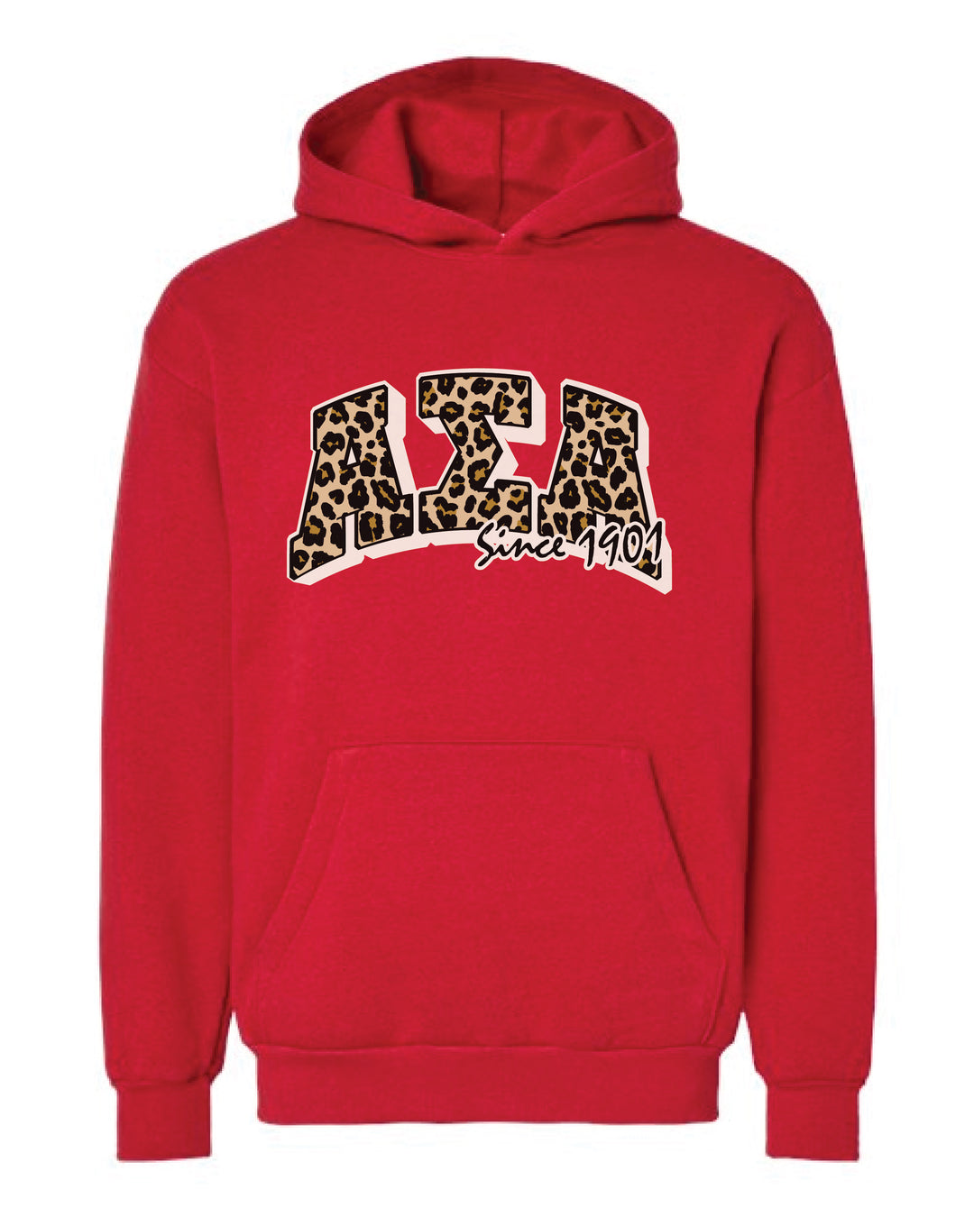 Cheetah Letters Red Sorority Hoodie