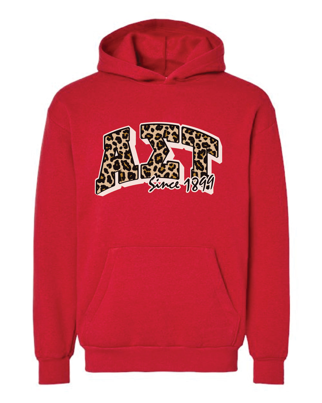 Cheetah Letters Red Sorority Hoodie