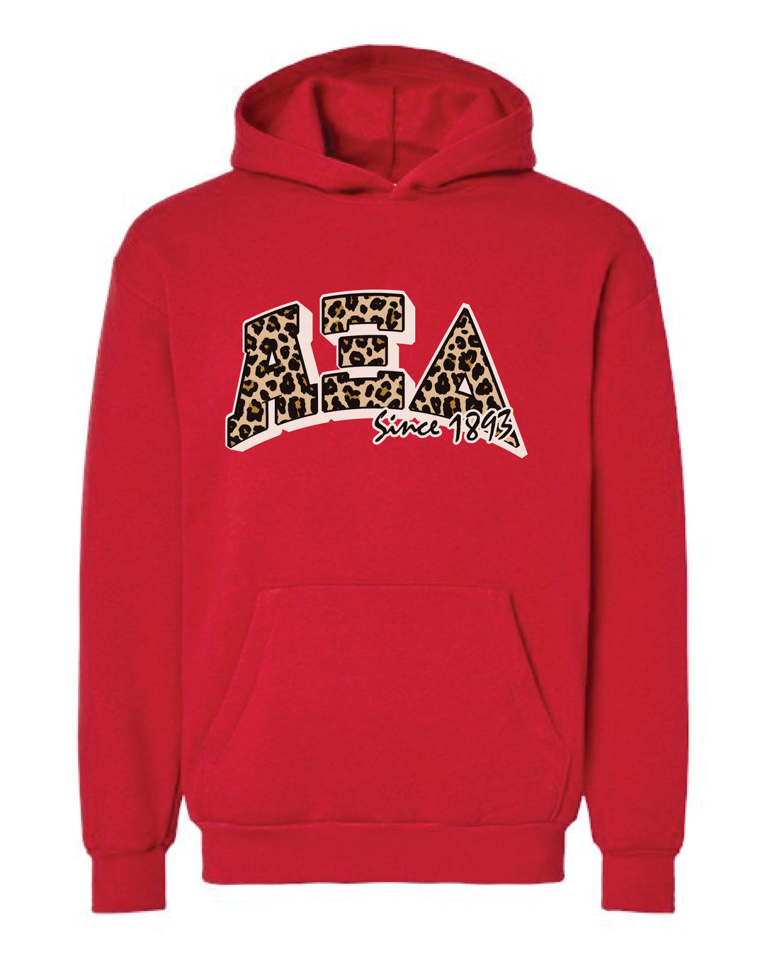 Cheetah Letters Red Sorority Hoodie - 2XL - 3XL