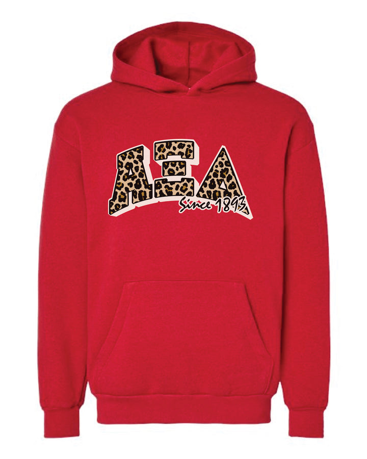 Cheetah Letters Red Sorority Hoodie