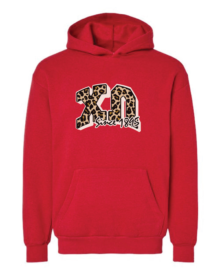 Cheetah Letters Red Sorority Hoodie