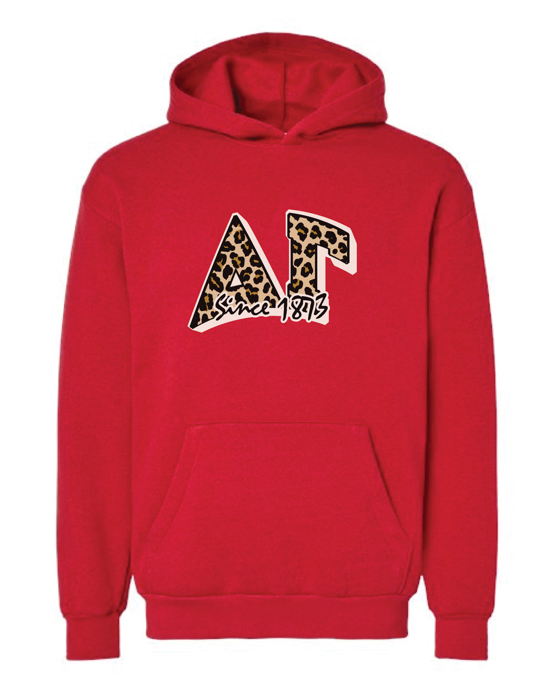 Cheetah Letters Red Sorority Hoodie