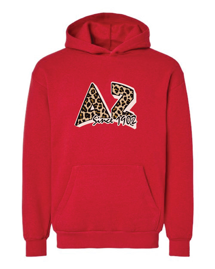 Cheetah Letters Red Sorority Hoodie