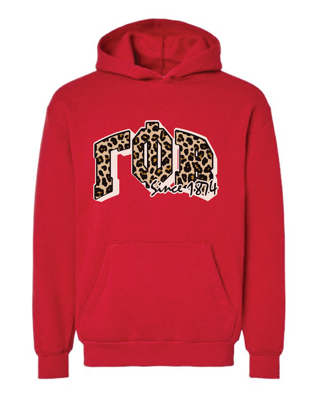 Cheetah Letters Red Sorority Hoodie