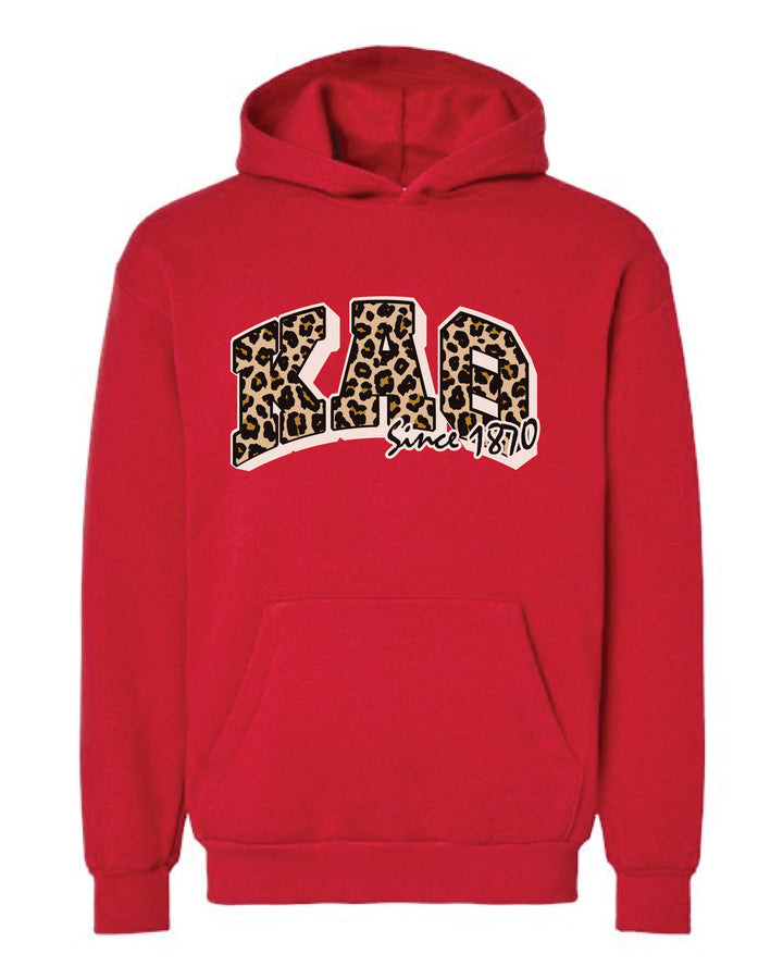 Cheetah Letters Red Sorority Hoodie