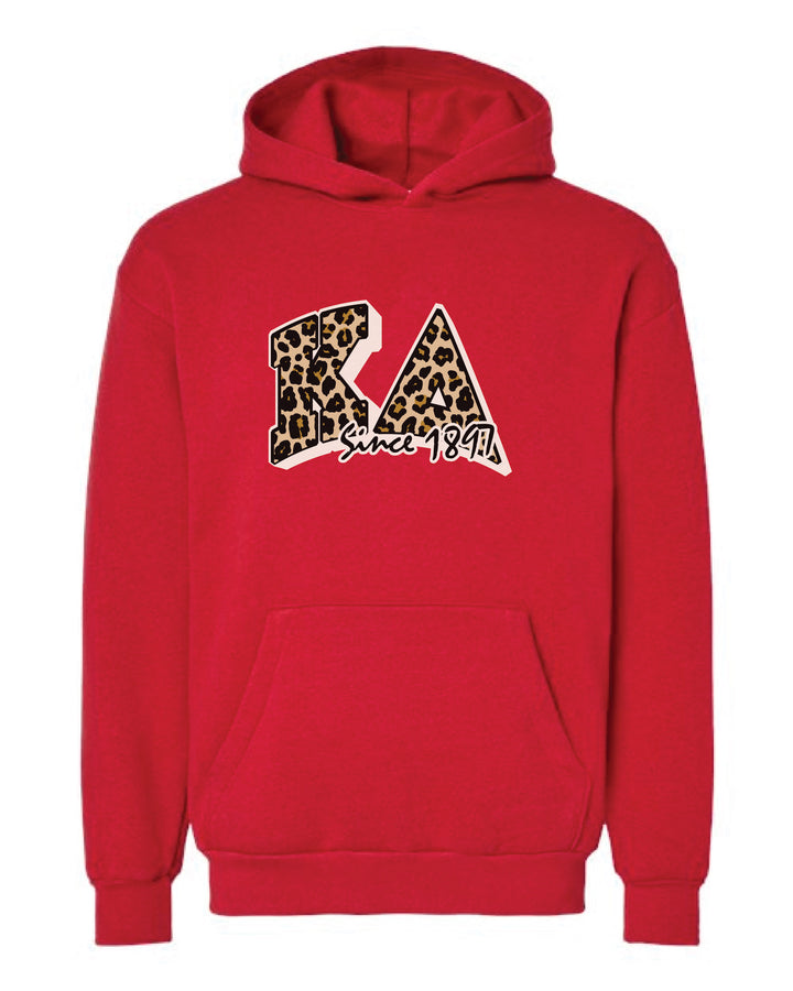 Cheetah Letters Red Sorority Hoodie