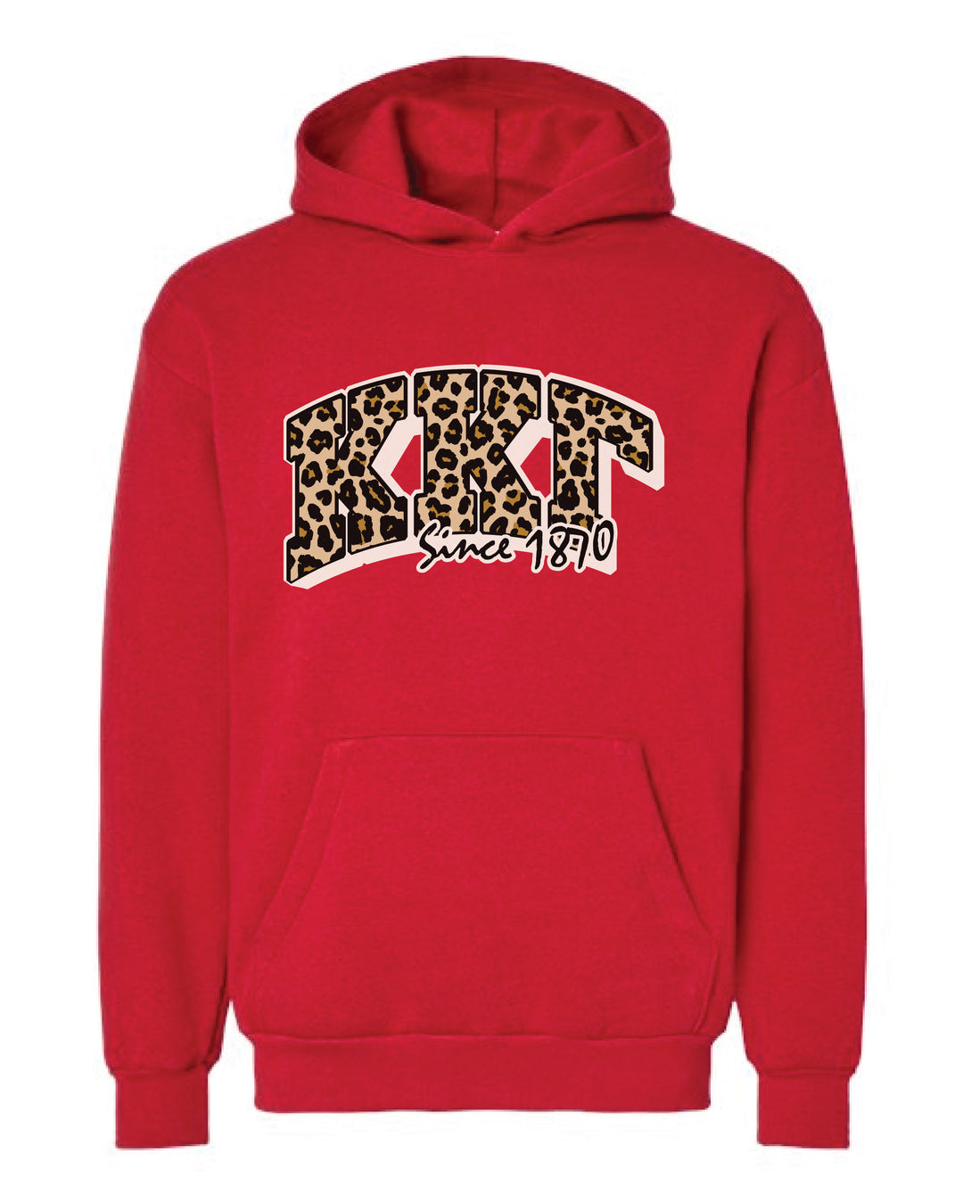 Cheetah Letters Red Sorority Hoodie