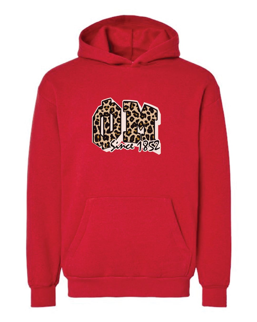 Cheetah Letters Red Sorority Hoodie