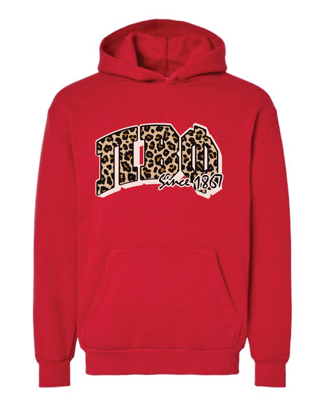 Cheetah Letters Red Sorority Hoodie