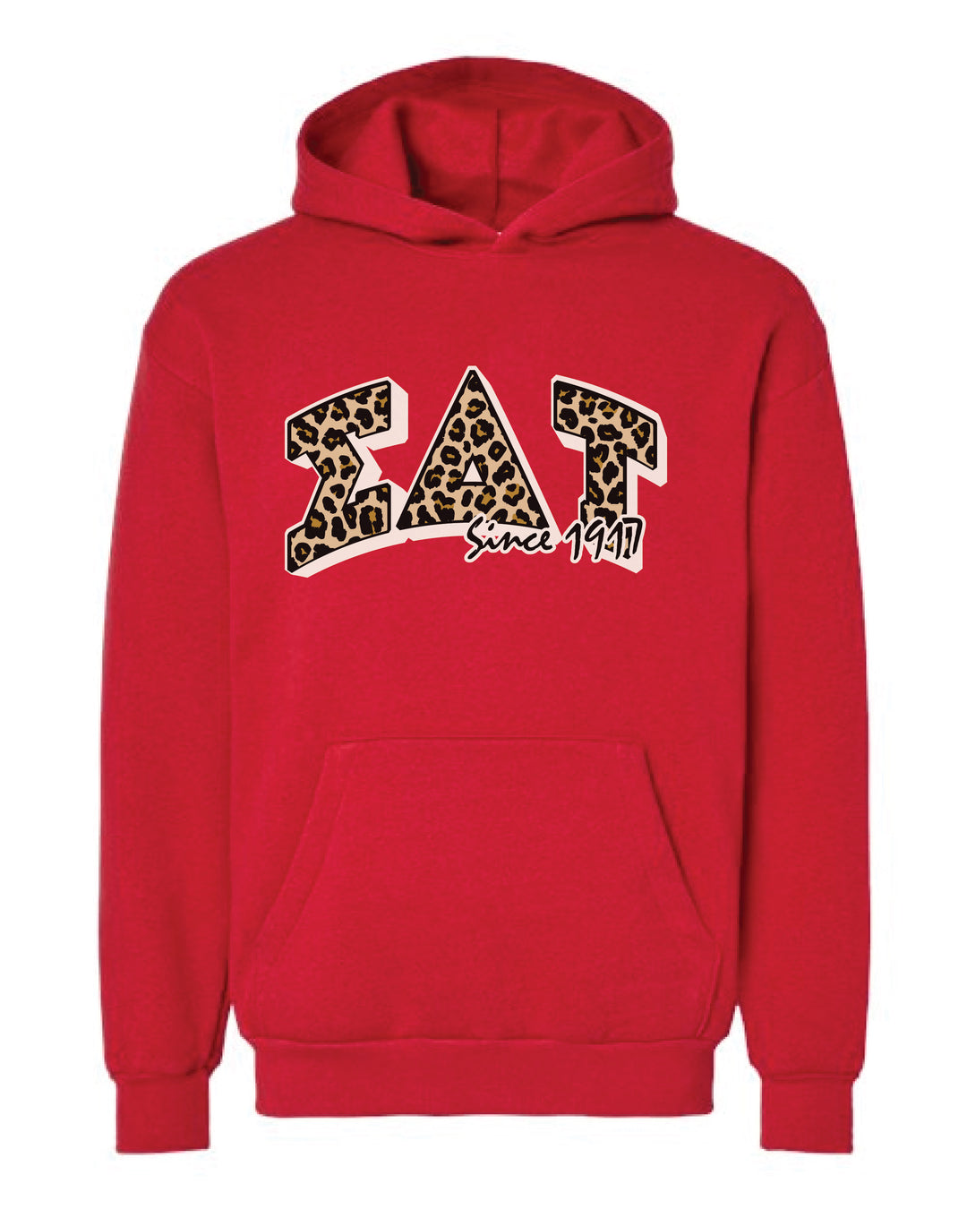 Cheetah Letters Red Sorority Hoodie