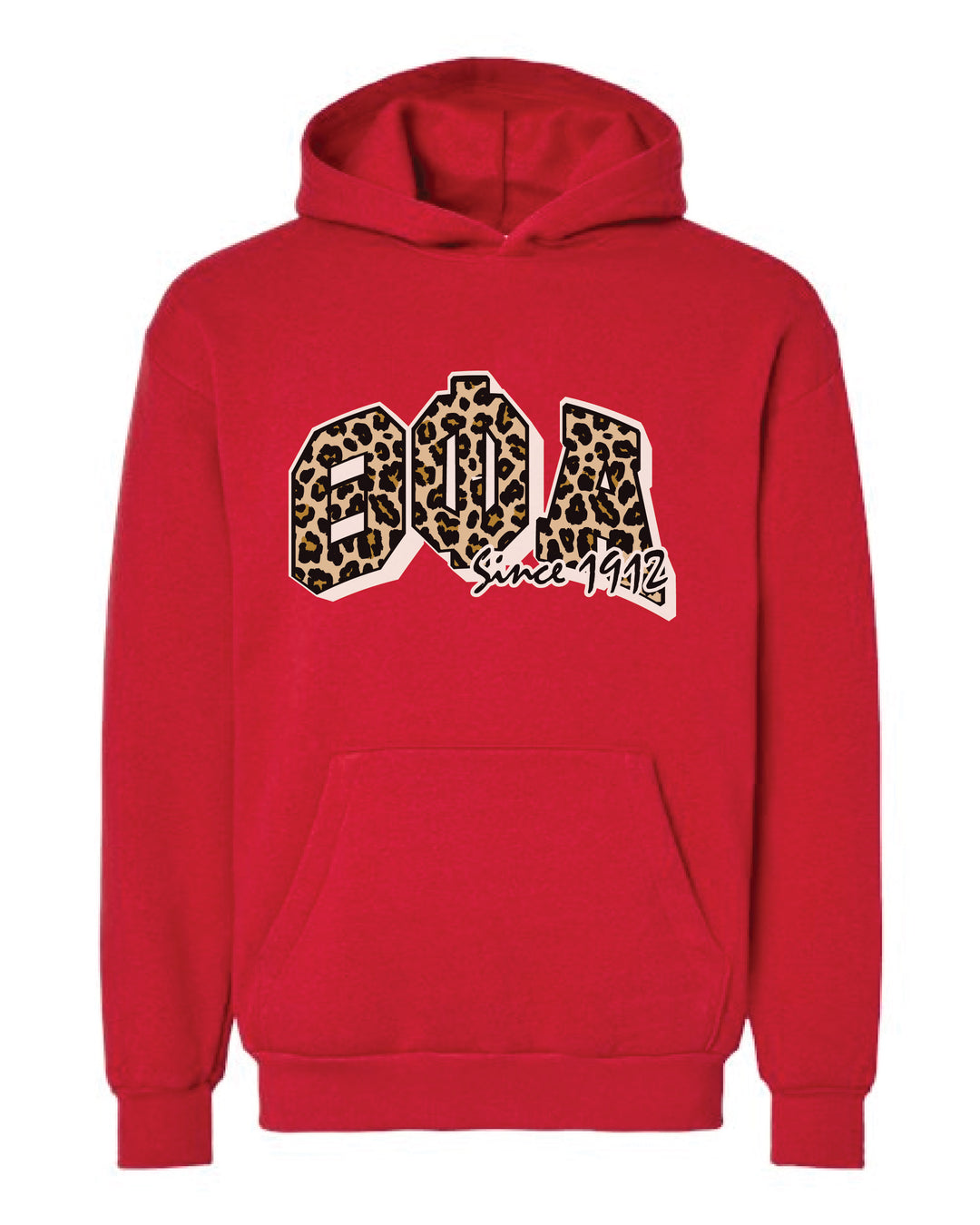 Cheetah Letters Red Sorority Hoodie - 2XL - 3XL