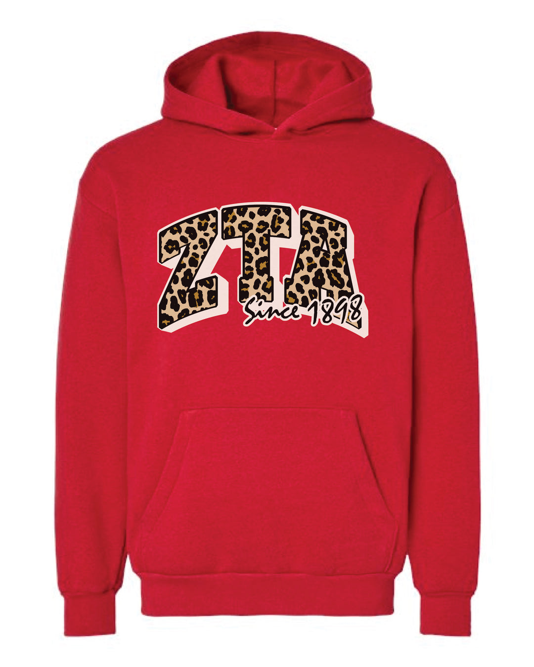 Cheetah Letters Red Sorority Hoodie