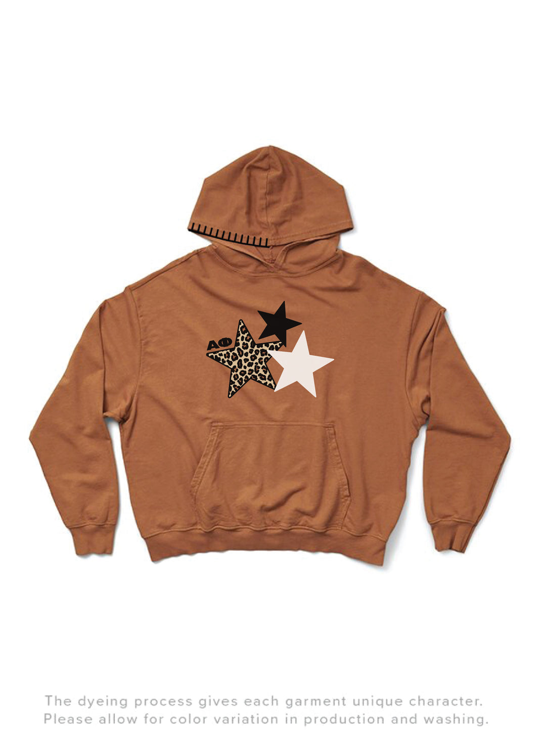 Caffeine Cheetah Star Sorority Light Weight Hood Stitch Hoodie