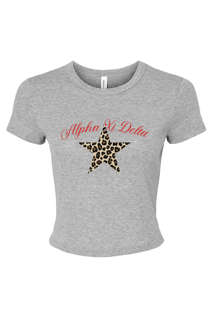 Cheetah Star Gray Sorority Baby Tee