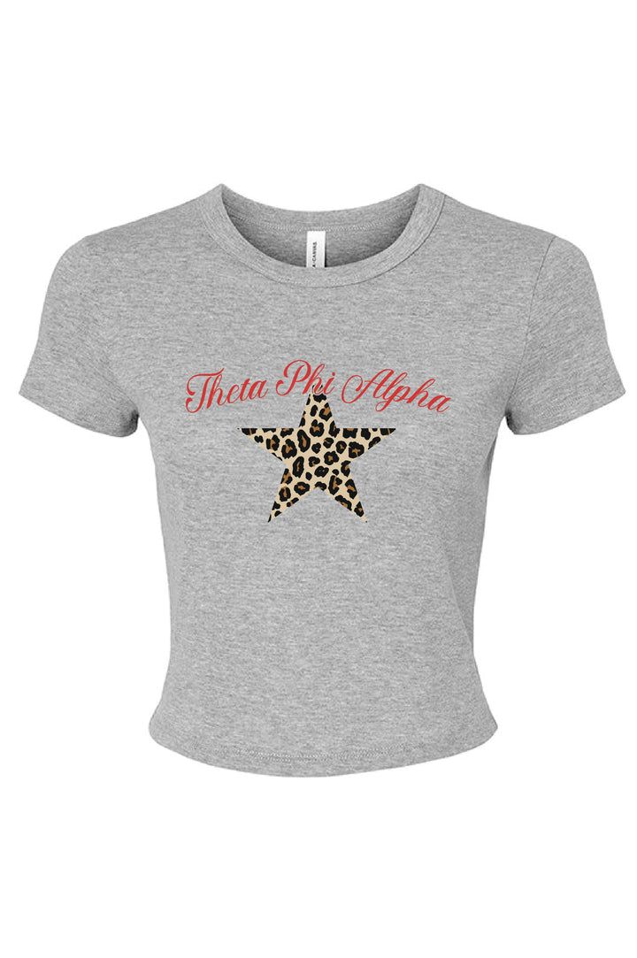 Cheetah Star Gray Sorority Baby Tee