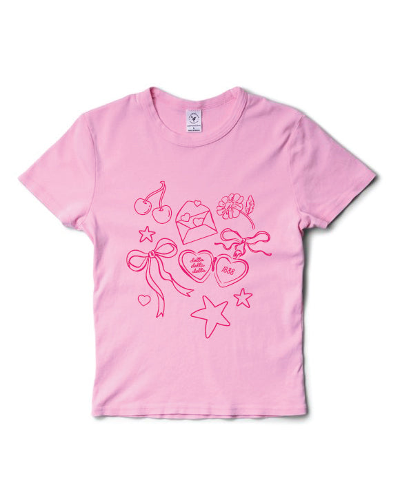 Coquette Collage Bubblegum Sorority Baby Tee